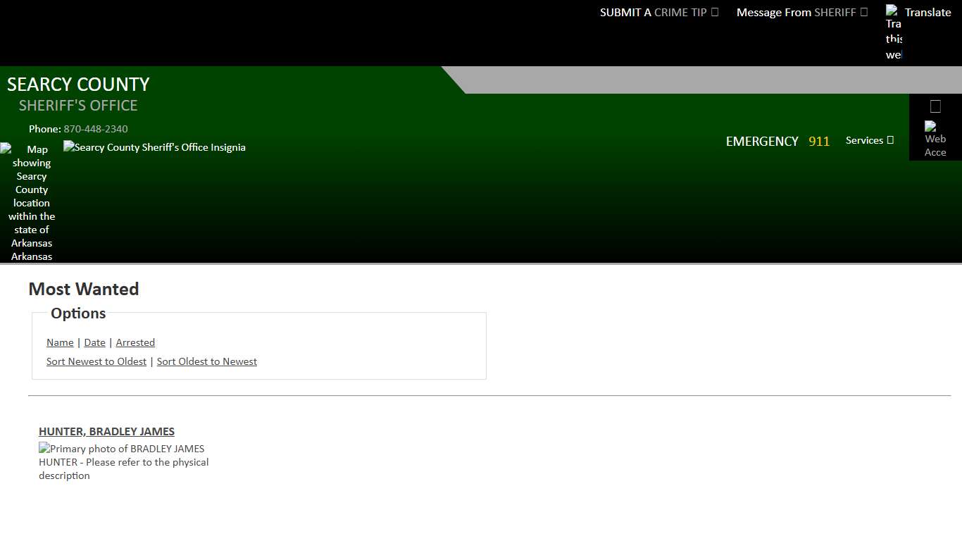 Most Wanted - Sorting by Posting Date - Descending - Page 1 - Searcy County AR Sheriff